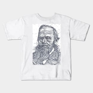 FYODOR DOSTOEVSKY ink portrait Kids T-Shirt